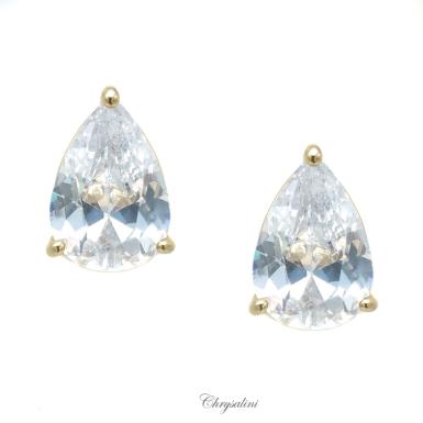 Bridal Jewellery, Chrysalini Wedding Earrings Rose Gold - BAE0016 BAE0016 | ROSE GOLD PK2 Image 1