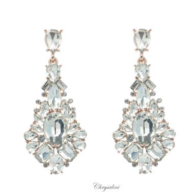 Bridal Jewellery, Chrysalini Wedding Earrings Rose Gold - DE0487 DE0487 Image 1