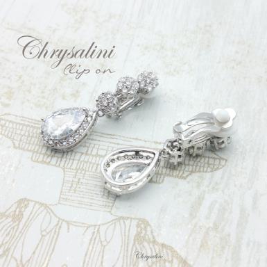 Bridal Jewellery, Chrysalini Wedding Earrings Clip On - BAE0194 BAE0194 | CLIP ON Image 1