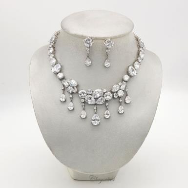 Bridal Jewellery, Chrysalini Wedding Necklaces with Crystals - CN700SET CN700SET Image 1
