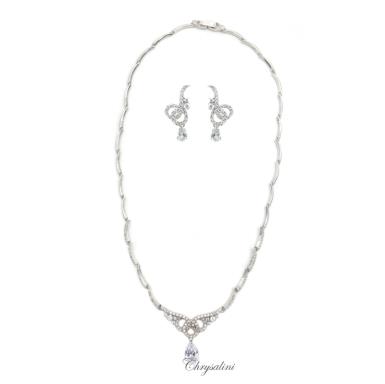 Bridal Jewellery, Chrysalini Wedding Necklaces with Crystals - FZN0091 FZN0091 - SET  Image 1