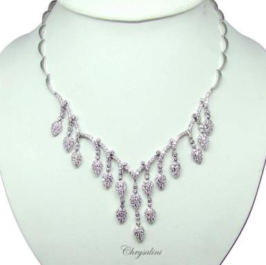 Bridal Jewellery, Chrysalini Wedding Necklaces with Crystals - ON0217 ON0217 - SET Image 1