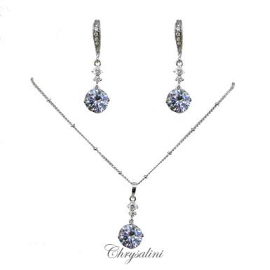 Bridal Jewellery, Chrysalini Wedding Necklaces with Crystals - XPN006W XPN006W - SET Image 1