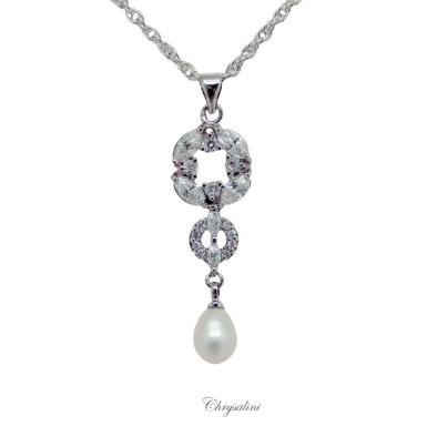Bridal Jewellery, Chrysalini Wedding Necklaces with Pearls - CN016 CN016 - SET Image 1