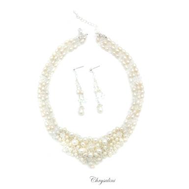 Bridal Jewellery, Chrysalini Wedding Necklaces with Pearls - NL6839IV NL6839IV - SET Image 1