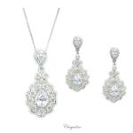 Bridal Jewellery, Chrysalini Wedding Necklace and Earring Set - FZN20335 image