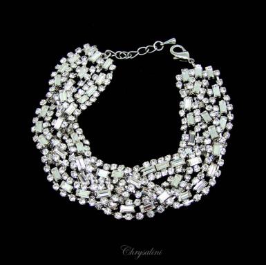 Bridal Jewellery, Chrysalini Wedding Bracelets with Crystals - FC0814 FC0814-LIMITED STOCK Image 1