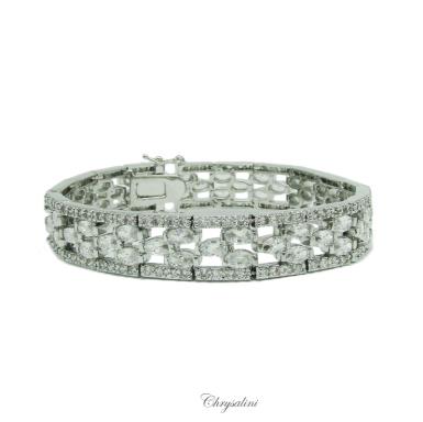 Bridal Jewellery, Chrysalini Wedding Bracelets with Crystals - MB0046 MB0046 | LIMITED STOCK Image 1