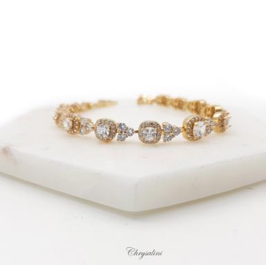 Bridal Jewellery, Chrysalini Wedding Bracelets with Crystals - MB0074 MB0074 Image 1