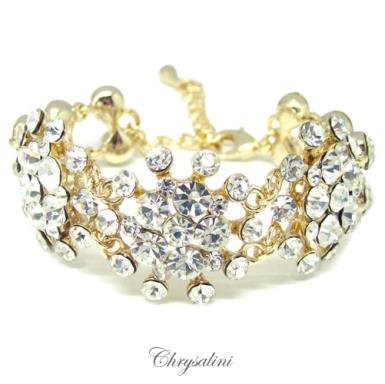 Bridal Jewellery, Chrysalini Wedding Bracelets with Crystals - XBG13 XBG13 Image 1