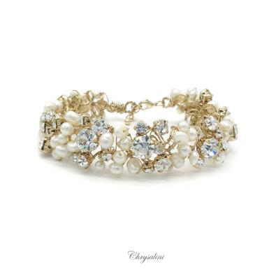 Bridal Jewellery, Chrysalini Wedding Bracelets - Gold - HL1439 HL1439 | PEARLS Image 1