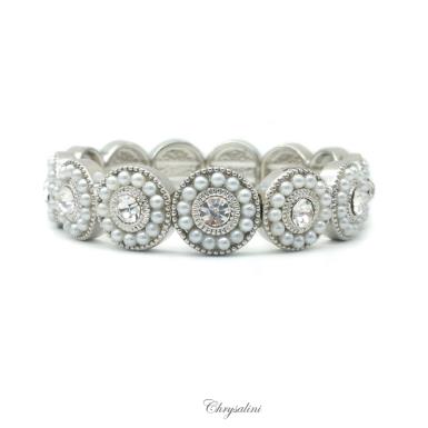 Bridal Jewellery, Chrysalini Wedding Bracelets with Pearls - DB0032 DB0032 -min 2 Image 1