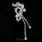 Bridal Jewellery, Chrysalini Wedding Brooch, Crystal Pin - K1077S image