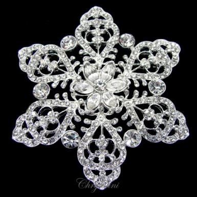 Bridal Jewellery, Chrysalini Wedding Brooch, Crystal Pin - K164W K164W Image 1