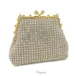 Wedding Evening Bag, Crystal and Lace Bride Handbag - B003 image