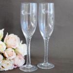 Bride and Groom Etched Toasting Glasses image