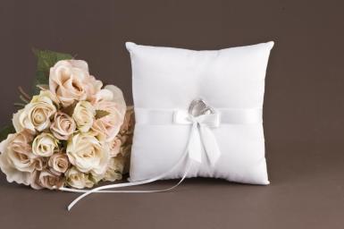 Wedding  Infinity Rings White Pillow Image 1