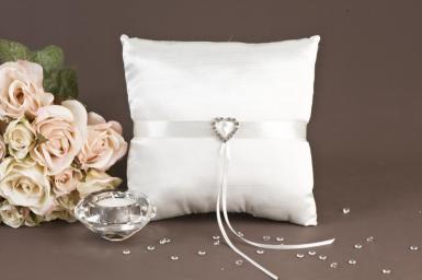 Wedding  Satin Ring Pillow with Heart Image 1