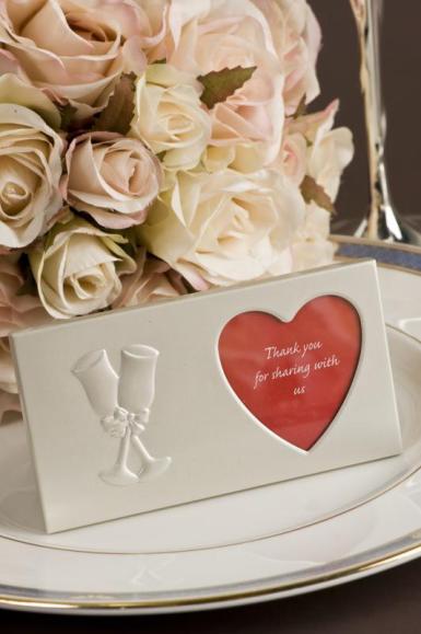 Wedding  Boxed Silver Champagne Glass Frame with Thank You Image 1
