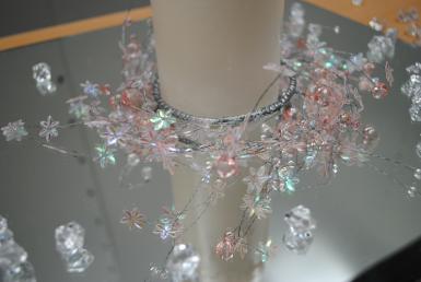 Wedding  Beaded Bowl and Candle Ring Set Image 1