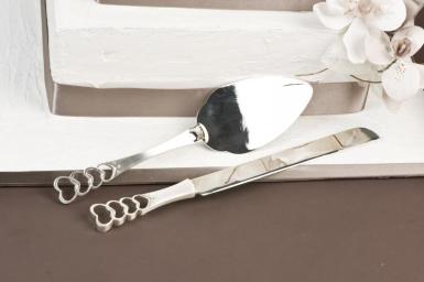 Wedding  Pewter Wedding Server Set with Crystals Image 1