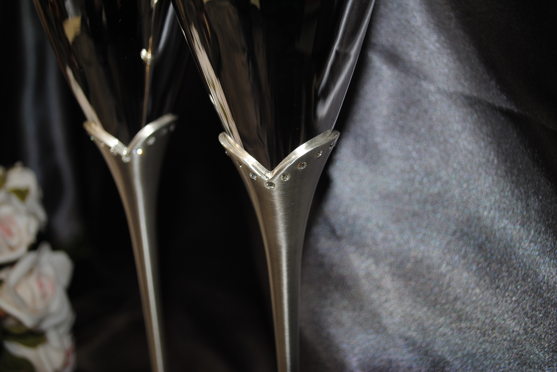 Wedding Pewter Wedding Goblets with Diamantes Wedding Wish