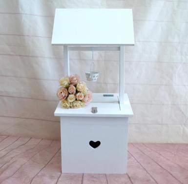 Wedding  White Wishing Well with Small Heart Image 1