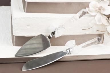 Wedding  Cake Server Set with Rhinestones Image 1