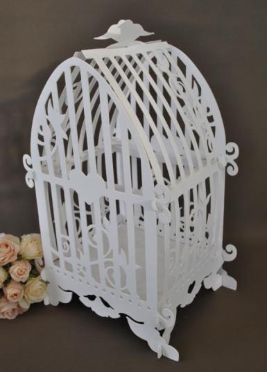 Wedding  Cardboard Bird Cage with Sign Image 1