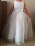 Beaded Bodice Flower Girl Dress - Size 4 - 10 White image