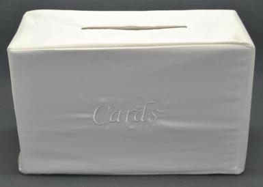 Wedding  Satin Slip Card Box - White or Ivory Image 1