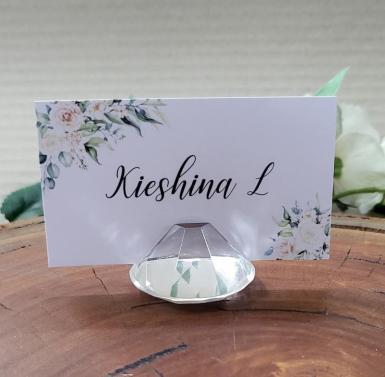 Wedding  Diamond Shape Place Card Holders x 6 Image 1