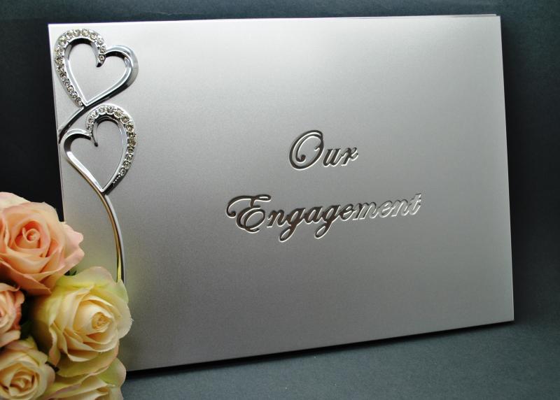 Wedding Silver Large Engagement Guest Book Wedding Wish