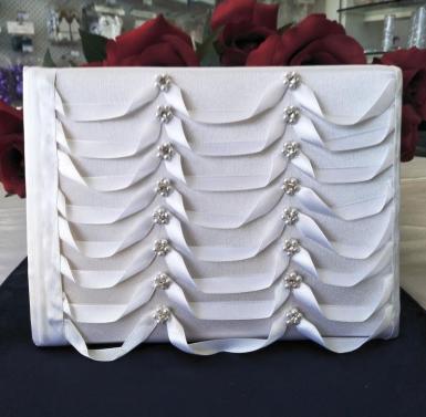 Wedding  Guest Book - Diamante Pearl Flowers Image 1