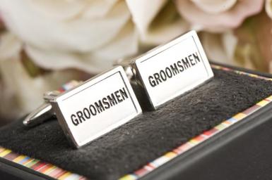 Wedding  Silver Cufflinks - Customised Image 1