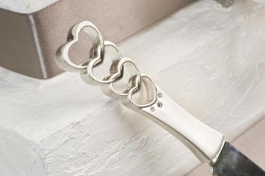 Wedding  Pewter and Diamante Cake Knife Image 1