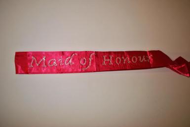 Wedding  Sash - Maid of Honour with Bling Image 1