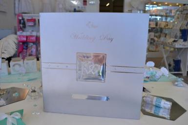 Wedding  Deluxe Silver Photo Album with Double Hearts Image 1