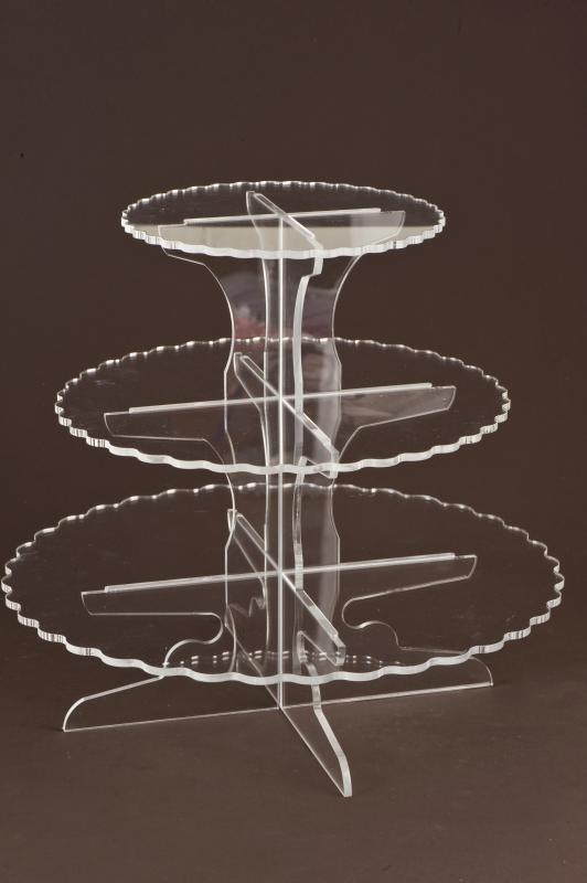 Wedding Cupcake Stand 3 Tier Scalloped Edge Wedding Wish