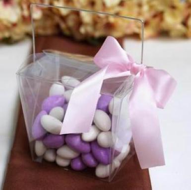 Wedding  Clear Large Noodle Boxes with Handle Image 1