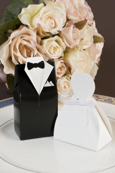 Wedding  Bride and Groom Bomboniere Boxes x 10 boxes Image 1