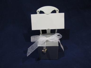 Wedding  Silver Chair Box with Heart Charm x 12 Image 1