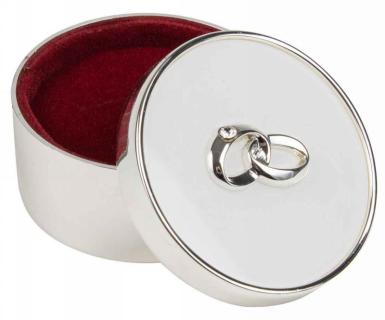Wedding  Silver Round Wedding Ring Box Image 1