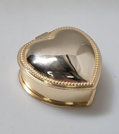 Wedding  Gold Heart Ring Box - Two Rings Image 1