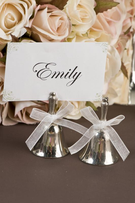 Wedding Silver Plated Deluxe Kissing Bells with Bow X 4 Wedding Wish