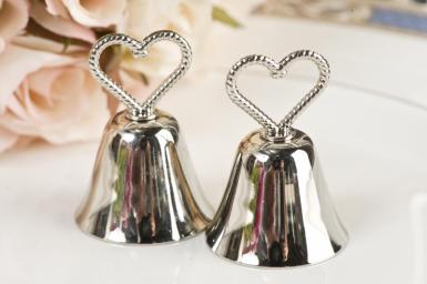Wedding  Heart Top Kissing Bell Placecard Holders Image 1
