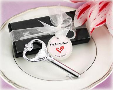 Wedding  Key to My Heart Victorian Style Bottle Openers BLACK Image 1