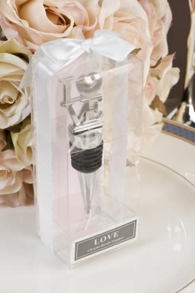 Wedding  LOVE Chrome Bottle Stopper with Box Image 1