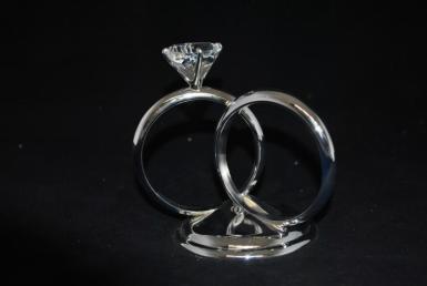 Wedding  Two Rings Metal Cake Topper Image 1