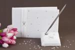 Duchess White Guest Book and Pen Set image